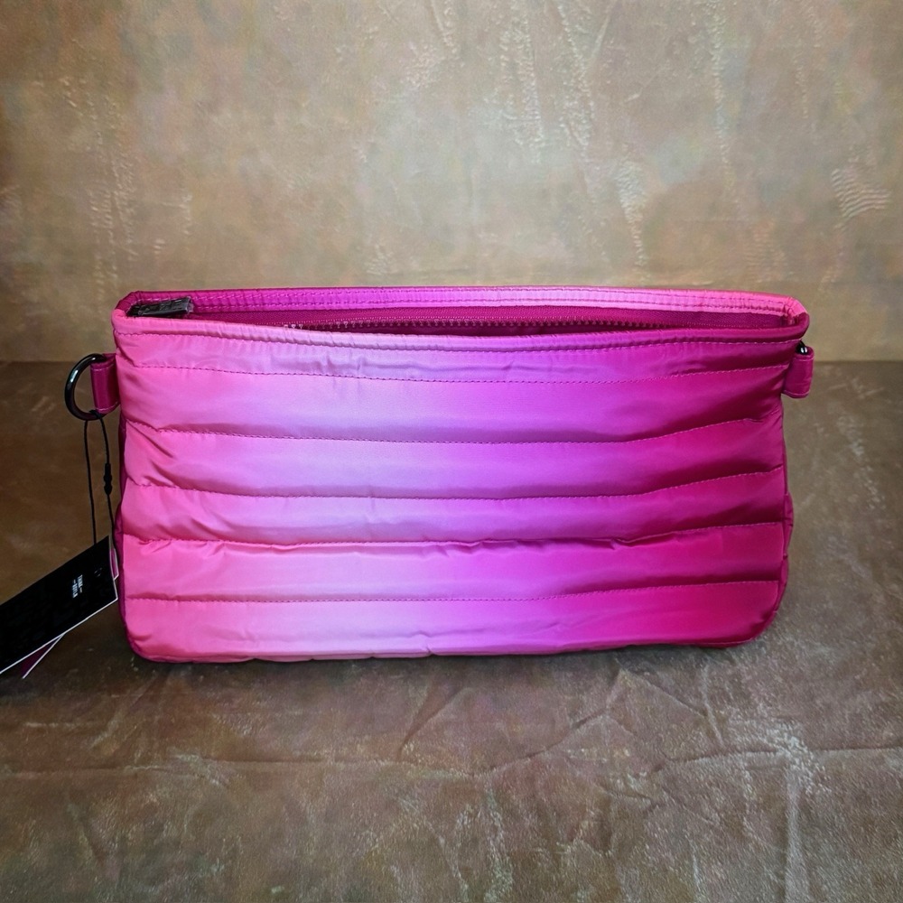 Think Royln Pink Ombre Padded Nylon rectangular Crossbody‎ Purse With Pouch NWT